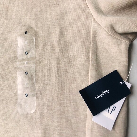 Gap Fit Hoodie Sweatshirt Full Zip Jacket Cotton blend Size S Beige Breathable - Picture 9 of 11